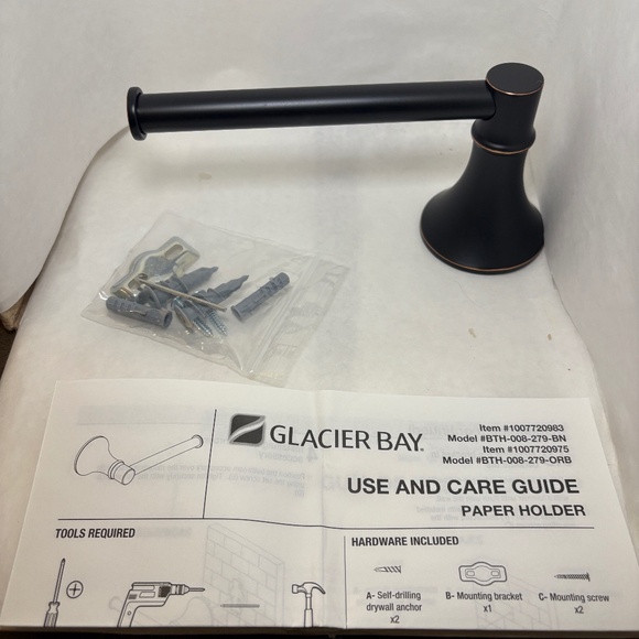 Glacier Bay Sadira Single-Post Toilet Paper Holder in Oil Rubbed Bronze New - Picture 1 of 2
